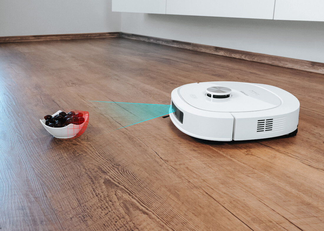 Robot sprzątający CONCEPT VR4130 Aqua Ultimate Laser 3D Nawigacja Triple Laser Technologia Triple Laser Beam 3D z trzema laserami w czasie rzeczywistym i tworzy precyzyjne mapy  drobne przeszkody, omija meble, ściany, zasłony i firany