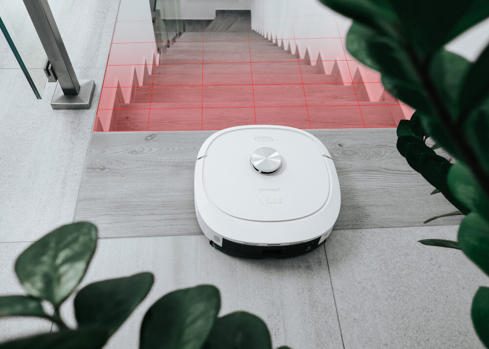 Robot sprzątający CONCEPT VR4130 Aqua Ultimate Laser 3D Bezpieczeństwo i bateria wykrywa schody i krawędzie Bateria Li-Ion 5100 mAh czas pracy wraca do stacji