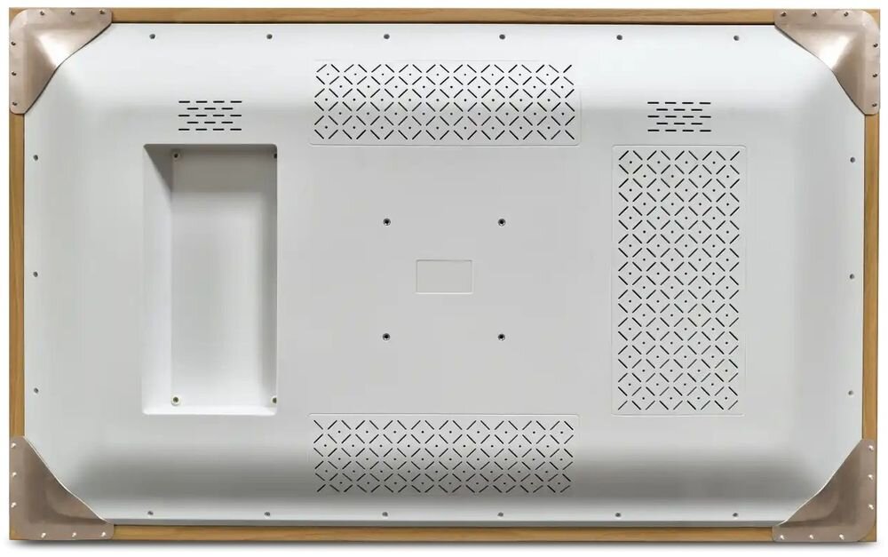 Ramka cyfrowa DENVER Frameo PFF-3263LW Jasnobrązowy prezentacja ramki od tyłu na białym tle standard VESA 100 x 100 zawiesić na ścianie efekt cyfrowego obrazu przestrzenie biurowe funkcje reprezentacyjne