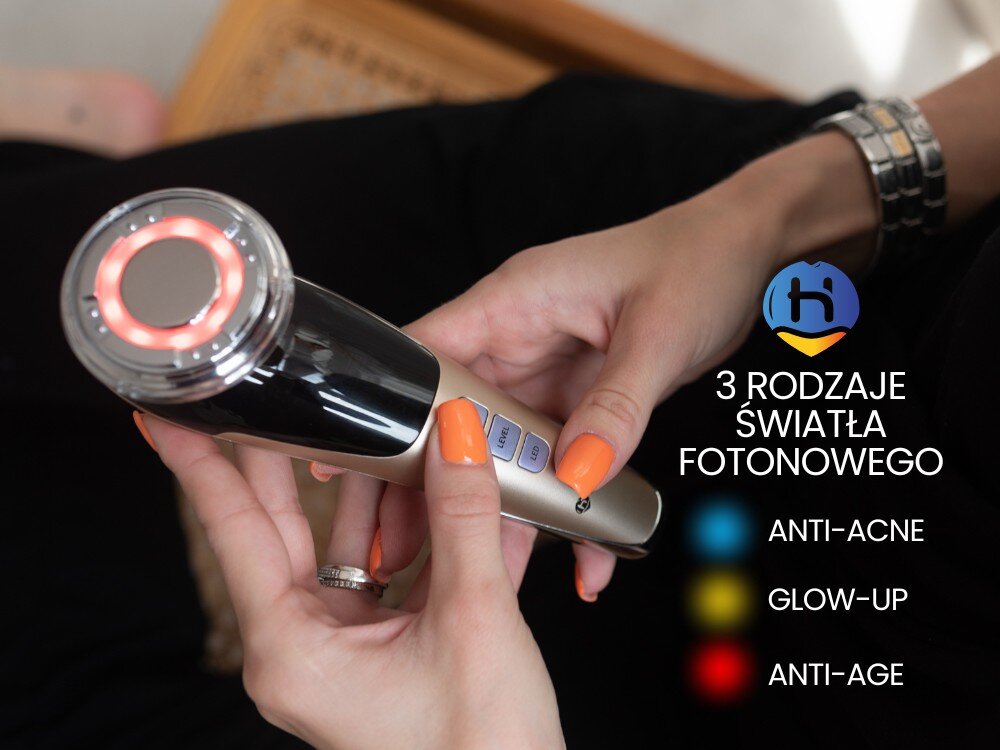 Urządzenie do mezoterapii HAXE HX803 Giove różne kolory światła, światło czerwone, niebieskie, pomarańczowe, dopasowana do skóry
