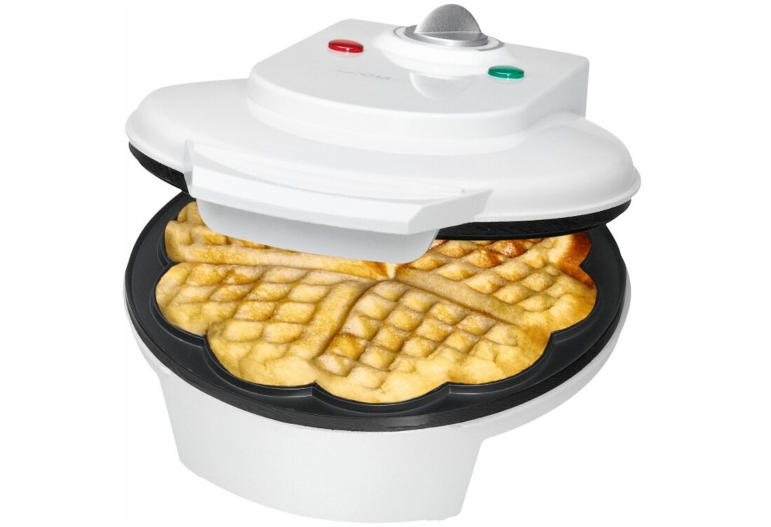 Gofrownica CLATRONIC WA 3491 Biały duza moc 1200 W plynnie regulowany termostat 5 gofrow jednoczesnie w ksztalcie serc