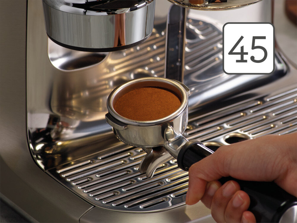 Ekspres SAGE Oracle Dual Boiler SES995BTR Precyzyjne mielenie Zintegrowane żarna Baratza® z 45 ustawieniami automatyczne mielenie, dozowanie i ubijanie