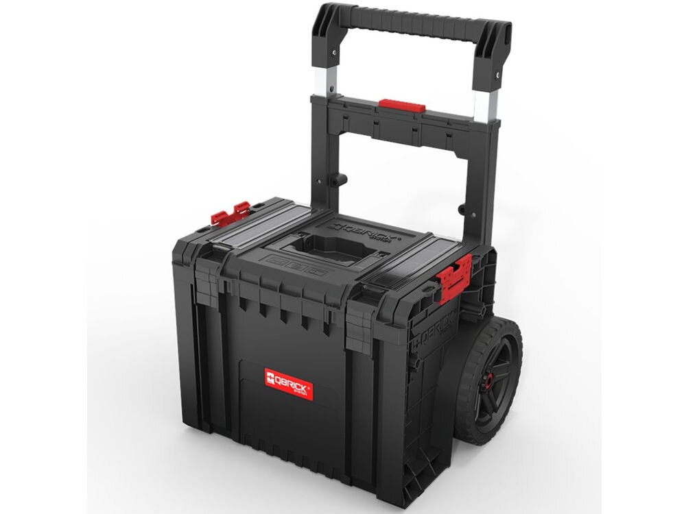 Mobilna skrzynia QBRICK System PRO Cart 2.0 Profi Plus, Mobilna, skrzynia, koła, warsztat, Skrzynka na kołach z wysuniętą rączką teleskopową.