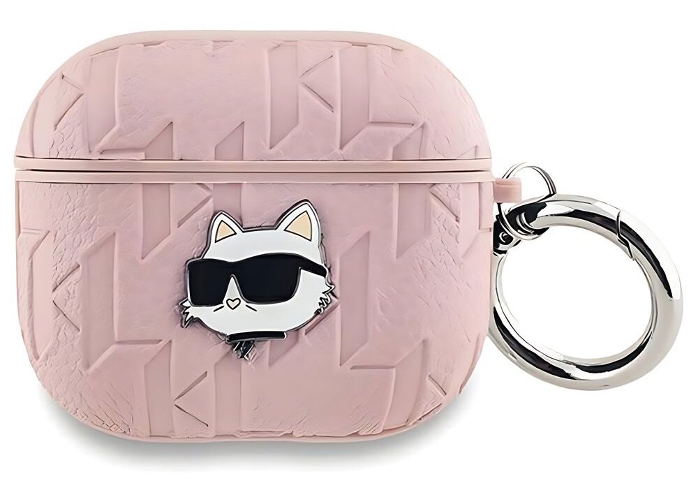Etui na słuchawki Karl Lagerfeld Monogram Choupette Head pokrowiec case słuchawki airpods apple
