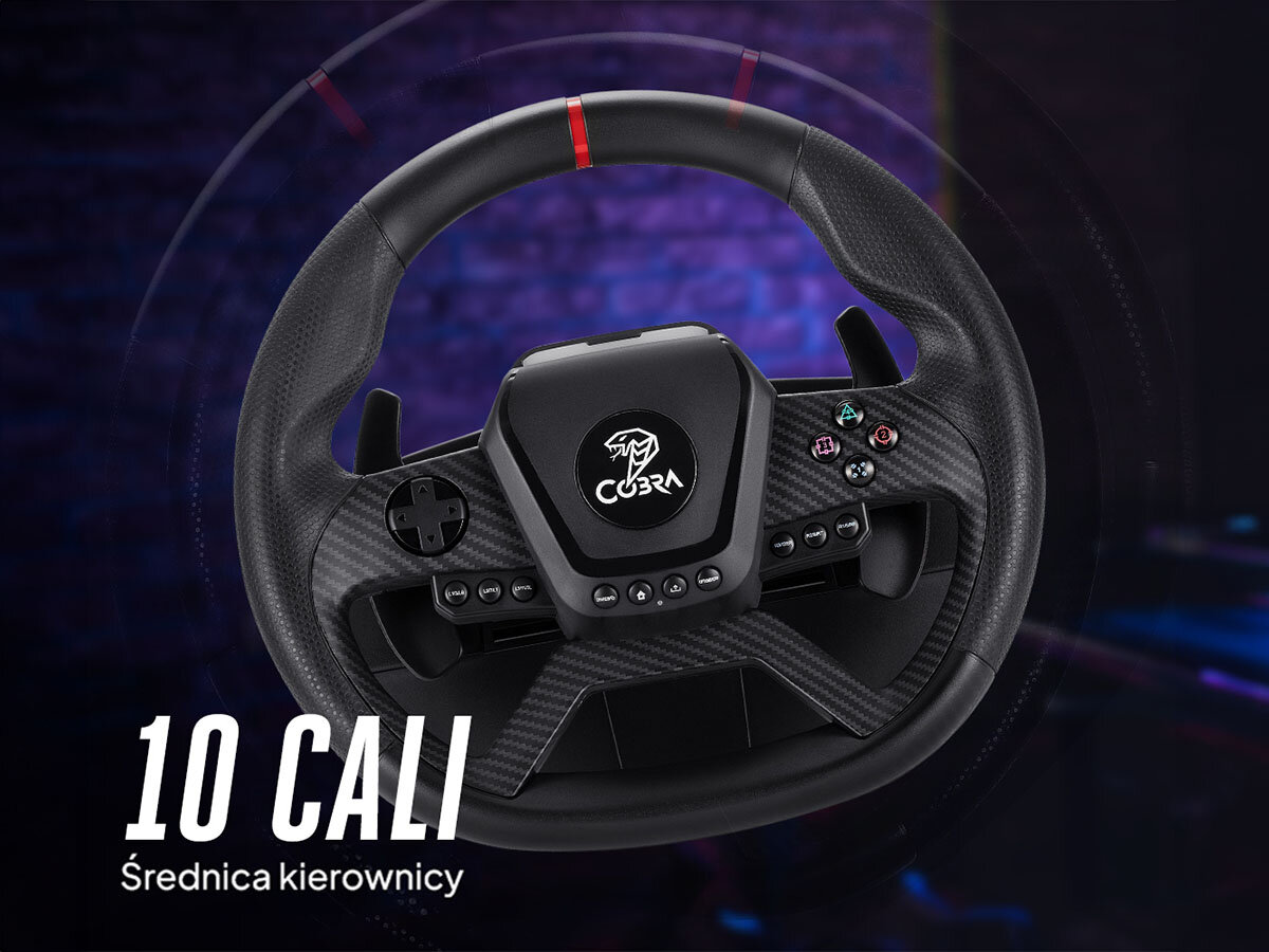 COBRA GT987FF Pro Dwa silniki wibracyjne nierówność terenu, uślizg kół czy zmianę nawierzchni 10 cali pewny i wygodny chwyt