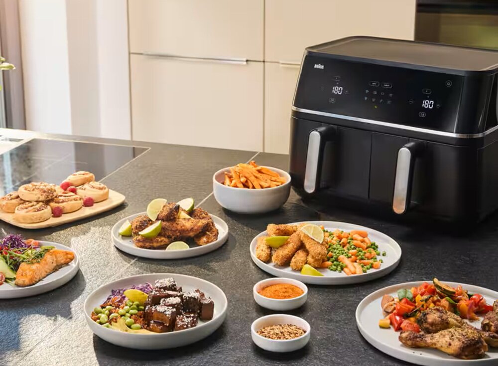 Air Fryer Frytkownica beztłuszczowa BRAUN TwinCook 5 TD5030I system real air, bez długiego nagrzewania, duża wygoda, szybkie gotowanie