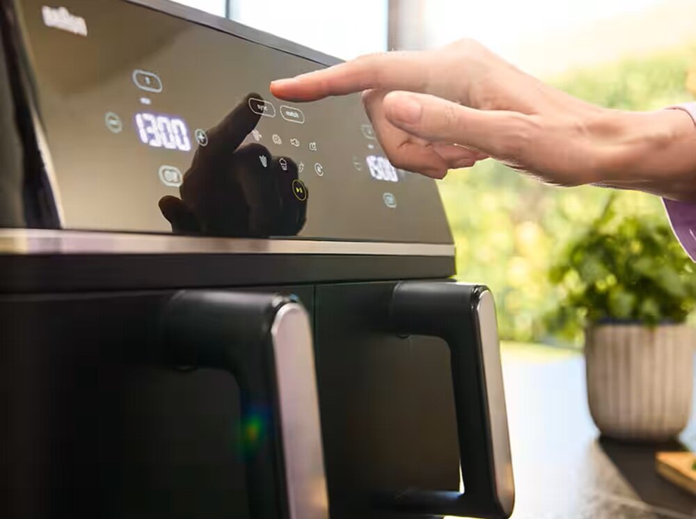 Air Fryer Frytkownica beztłuszczowa BRAUN TwinCook 5 TD5030I funkcja dopasowania, większa porcja jednego dania, więcej jedzenia