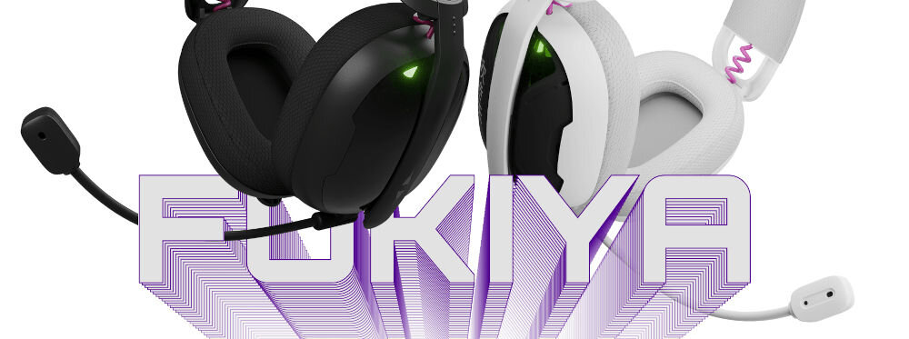 Słuchawki FURY Fukiya F6 mobilne składane kompaktowe lekkie, dwie pary słuchawek na białym tle