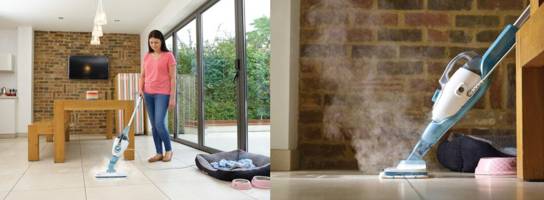 Mop parowy BLACK&DECKER FSMH1321 skuteczne czyszczenie zabija bakterie i zarazki czysci