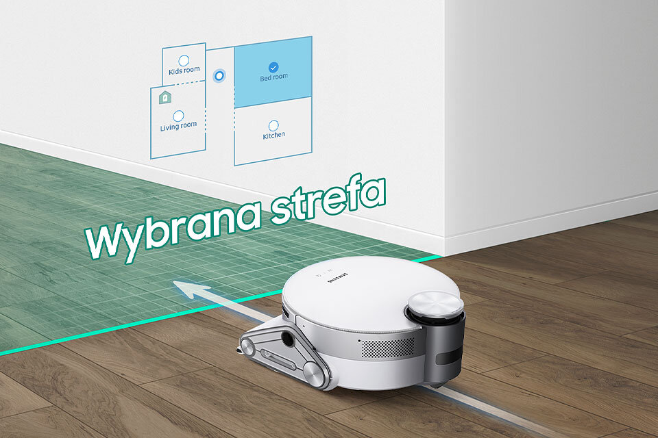 Wybierz miejsca, które Jet Bot AI+ ma posprzątać