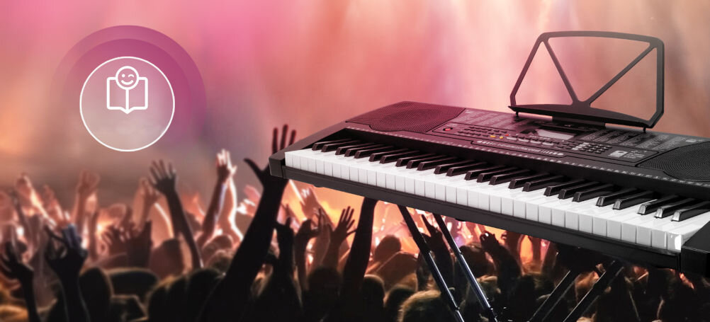 Keyboard MUSICMATE MM-KB130 ClarityKey Czarny trzy tryby nauki One Key Follow Ensamble