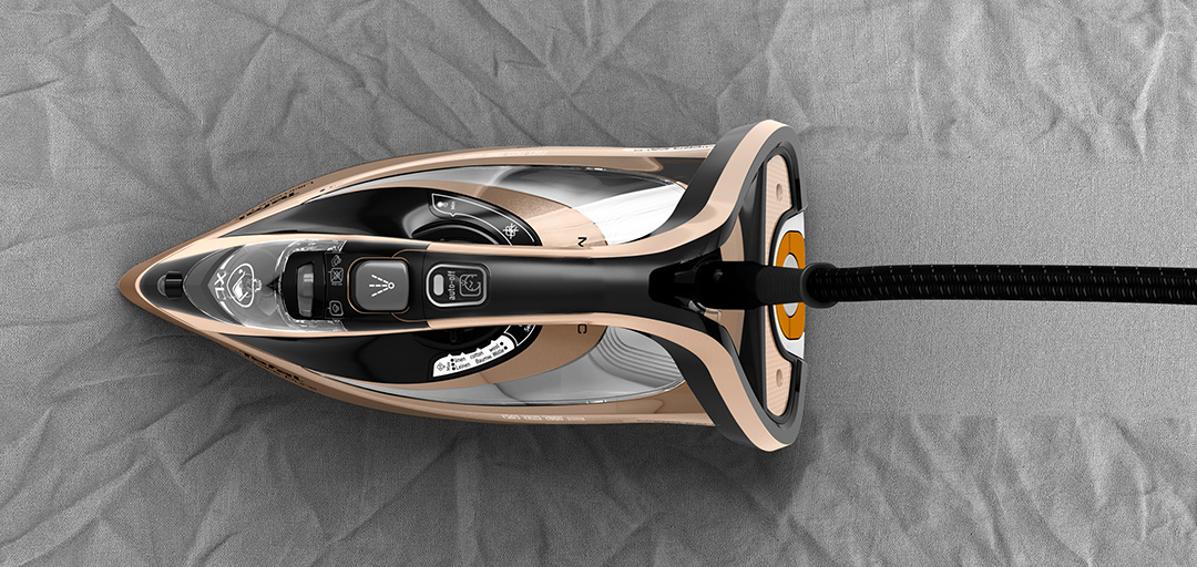 Żelazko na tkaninie.