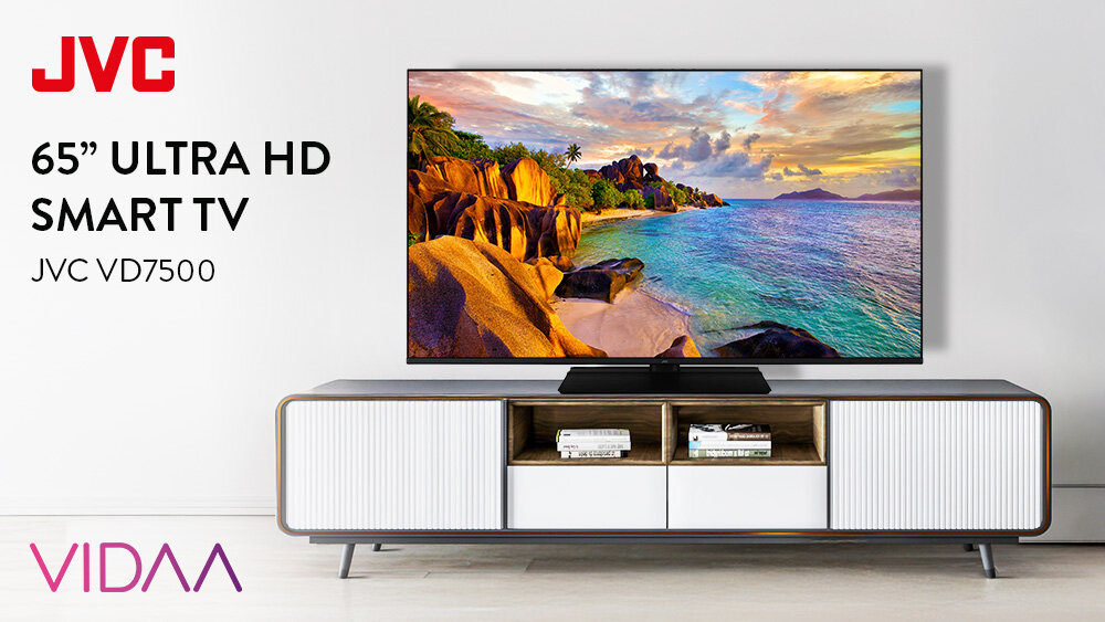 JVC LT-65VD7500- telewizor na szafce