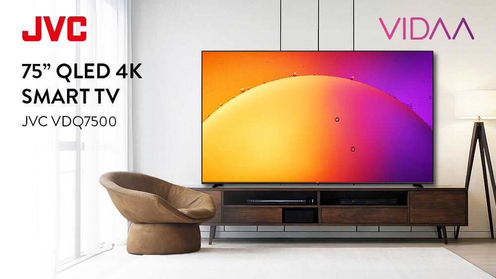 JVC LT-75VDQ7500 - telewizor na szafce
