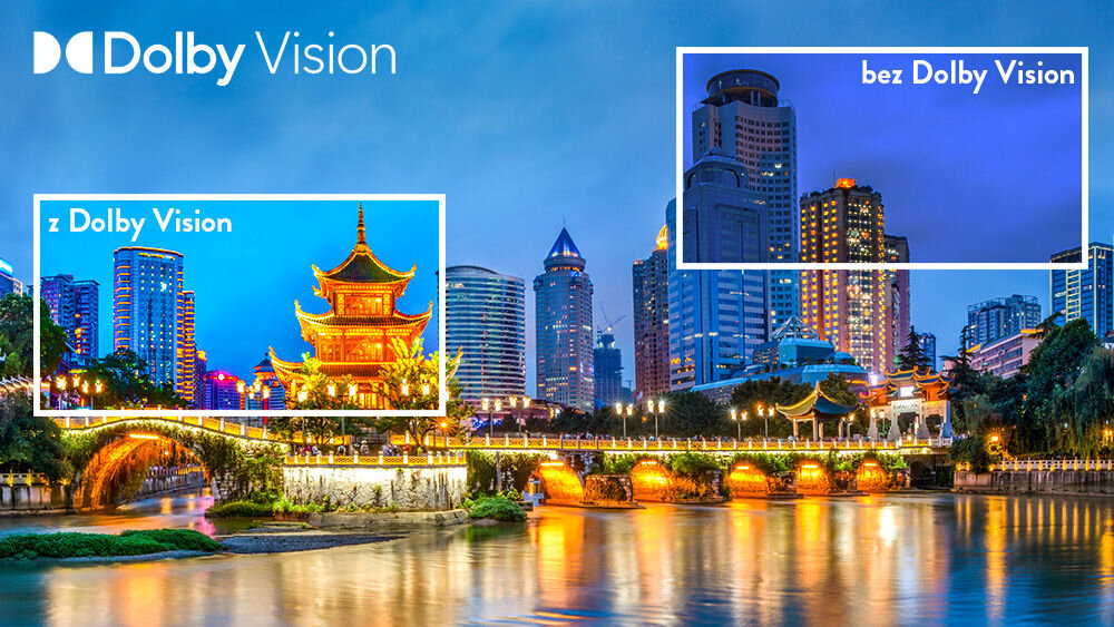 JVC LT-75VDQ7500 Dolby Vision dynamicznie dostosowuje kontrast i kolory- porównanie obrazu z dolby i bez
