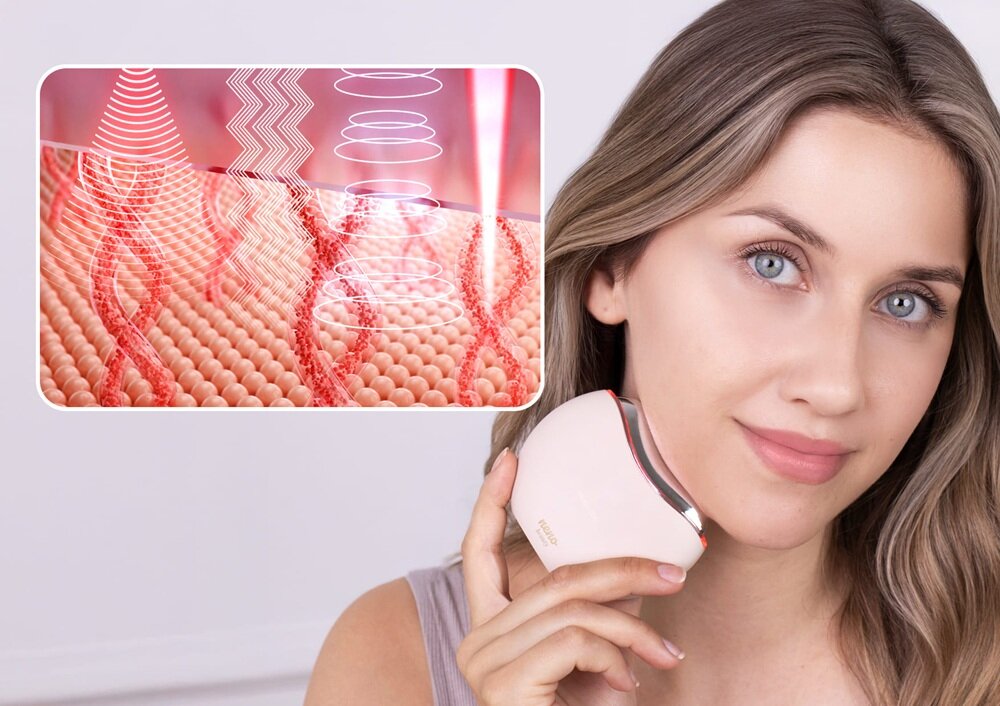 Liftingujący masażer do ciała i szyi NENO BEAUTY Auri tryb rozświetleniowy, rozświetlona cera, poprawa jędrności skóry