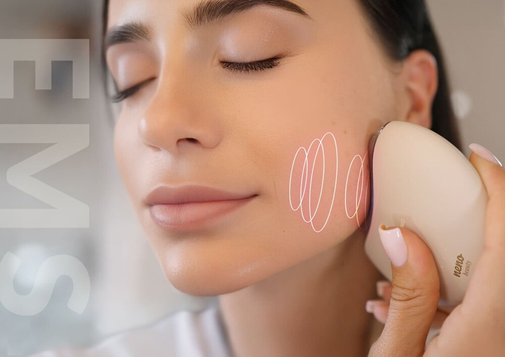 Liftingujący masażer do ciała i szyi NENO BEAUTY Auri technologia EMS, trening twarzy, pobudzanie mięśni, przywrócenie jędrności i sprężystości skóry