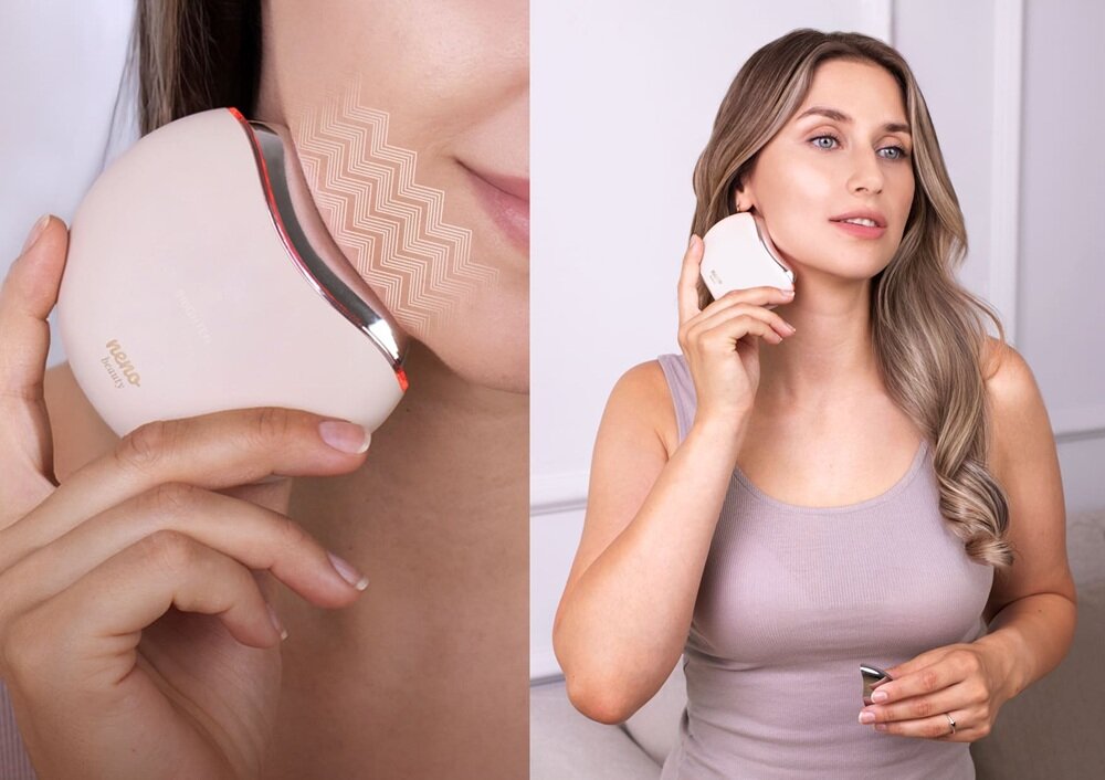 Liftingujący masażer do ciała i szyi NENO BEAUTY Auri wibracje soniczne, poprawa mikrokrążenia, wsparcie regeneracji skóry, odświeżony wygląd