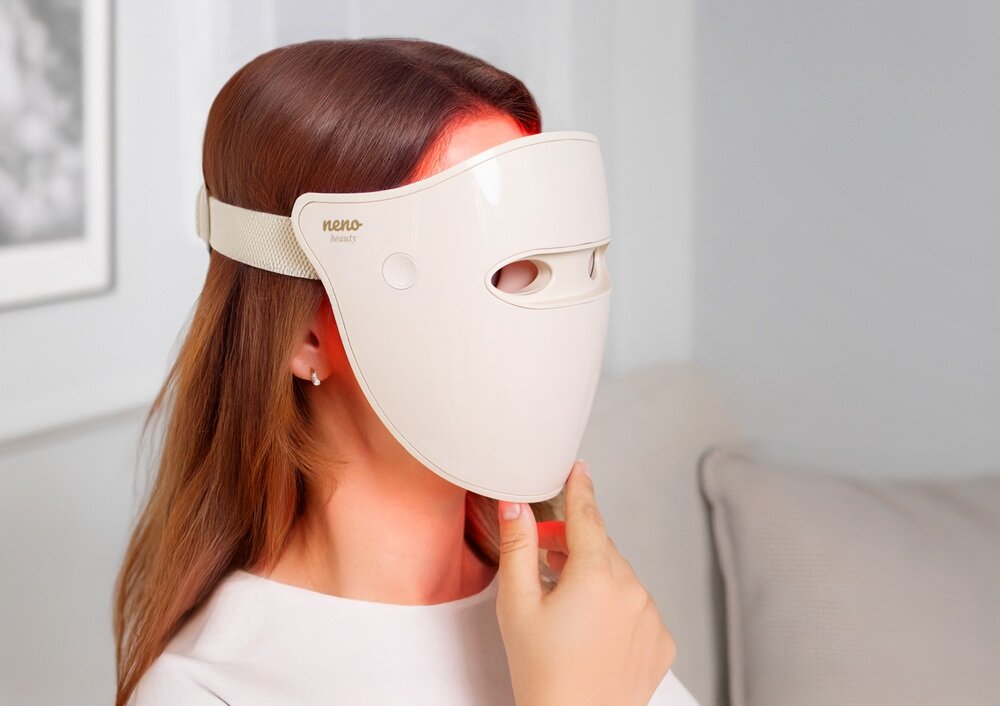 Maska LED NENO BEAUTY Alva wygodnie, oszczędność czasu, regularne stosowanie, skuteczna praca, do całej powierzchni twarzy