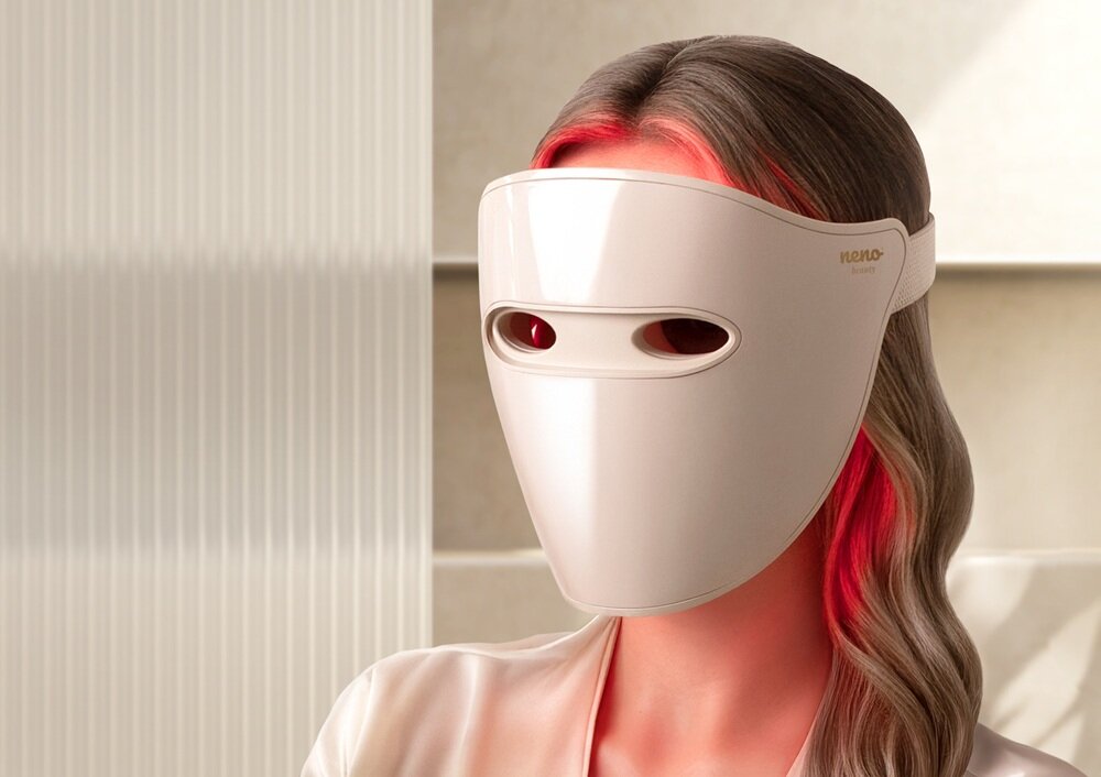 Maska LED NENO BEAUTY Alva cztery dłuości fal świetlnych, poprawa wyglądu skóry, wygładzenie cery, wyrównanie kolorytu, trzy tryby pracy