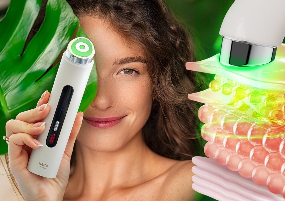 Urządzenie do pielęgnacji twarzy NENO BEAUTY Luve tryb MC, stymulacja produkcji kolagenu, poprawa jęrności skóry, redukcja drobnych zmarszczek, bardziej wypoczęty wygląd
