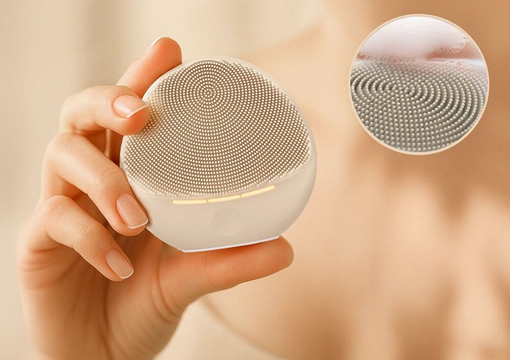 Szczoteczka soniczna do mycia twarzy NENO BEAUTY Mica silikonowe włókna, skuteczne usuwanie zanieczyszczeń, świeża i gładka skóra, łatwe czyszczenie, trwałość