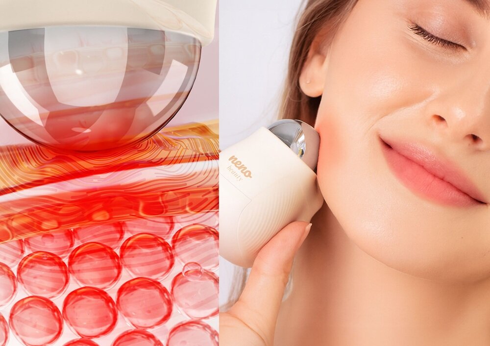 Masażer do twarzy z technologią EMS i funkcją termoterapii NENO BEAUTY Naya termoterapia, terapia na ciepło, wsparcie procesów regeneracyjnych, lepszy transport tlenu, rozluźnienie mięśni