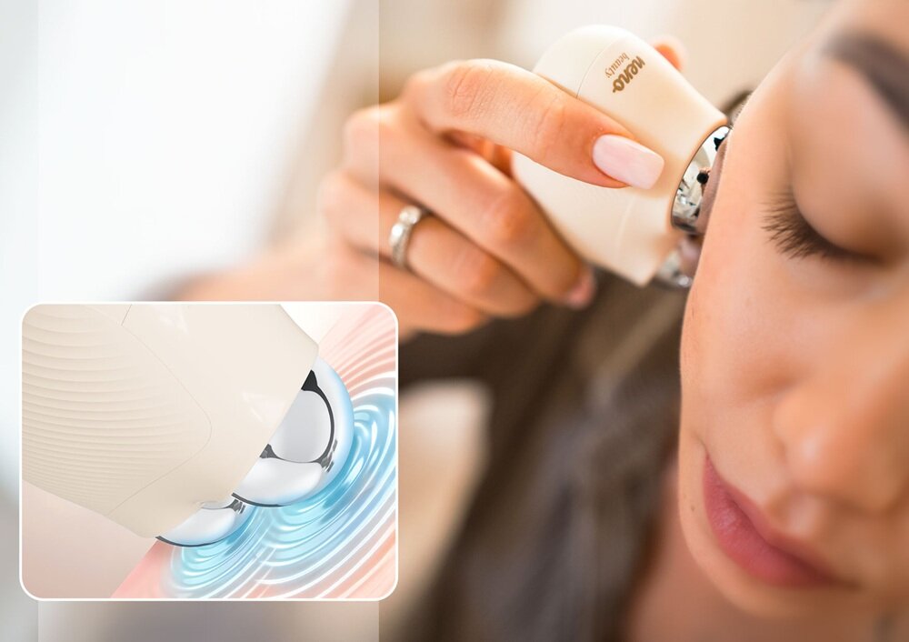Masażer do twarzy z technologią EMS i funkcją termoterapii NENO BEAUTY Naya masaż wibracyjny, szybkie i rytmiczne pulsacje, poprawa mikrokrążenia, łagodzenie napięcia, promienny wyglą skóry