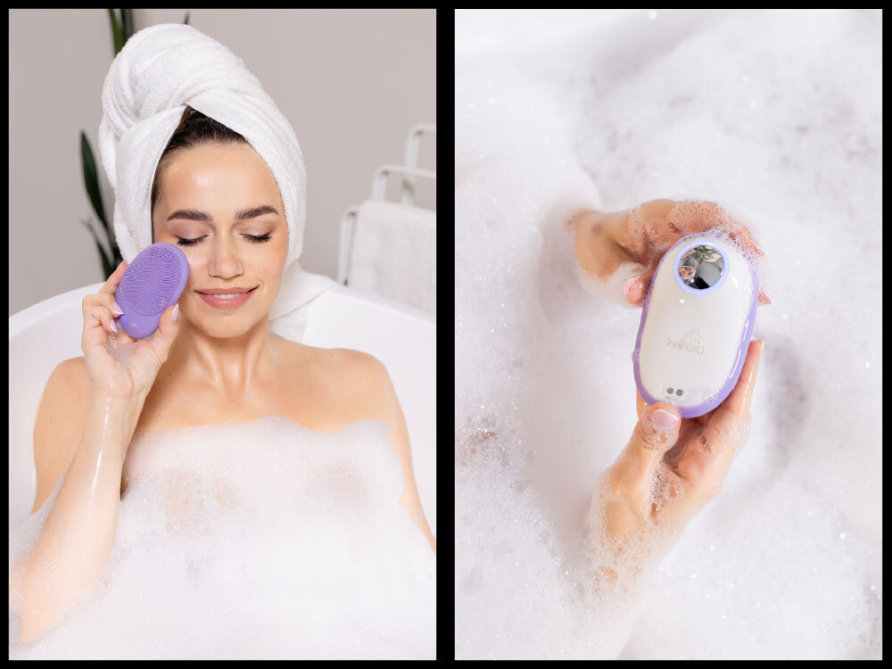 Szczoteczka do twarzy INNOGIO Gioperfect Brush GIO-715 Kojące ciepło pielęgnacji tryb terapii ciepłem z czerwonym światłem relaks pielęgnacja