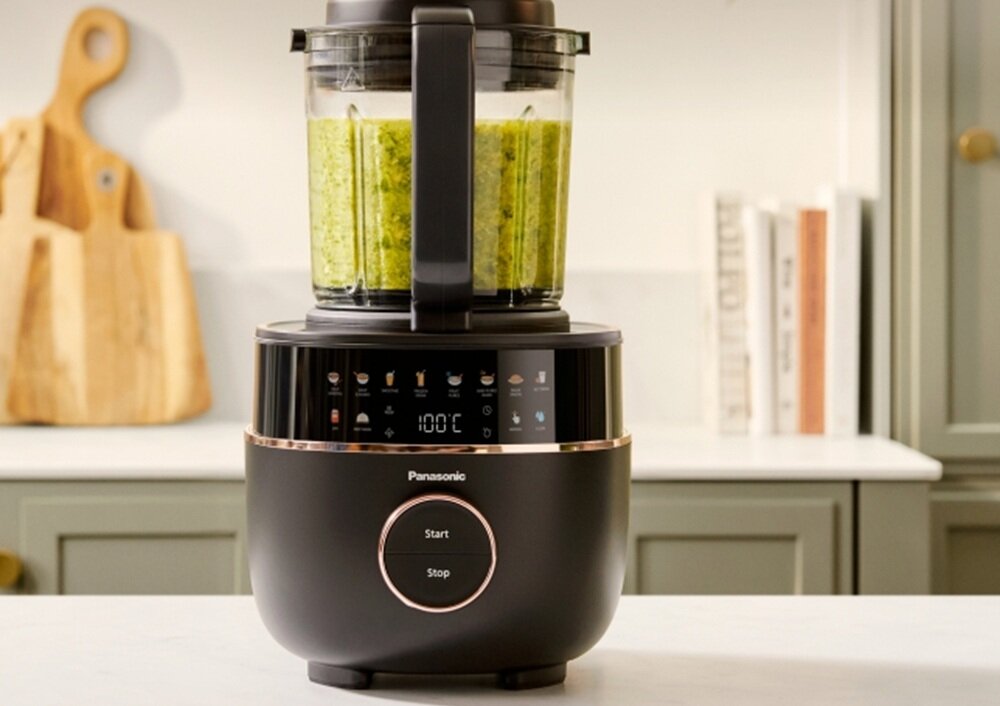 Blender kielichowy PANASONIC MX-HG4401KXE z funkcją gotowania gotowanie i blendowanie, wbudowane funkcje, łatwe przechowywanhie, intuicyjny ekran