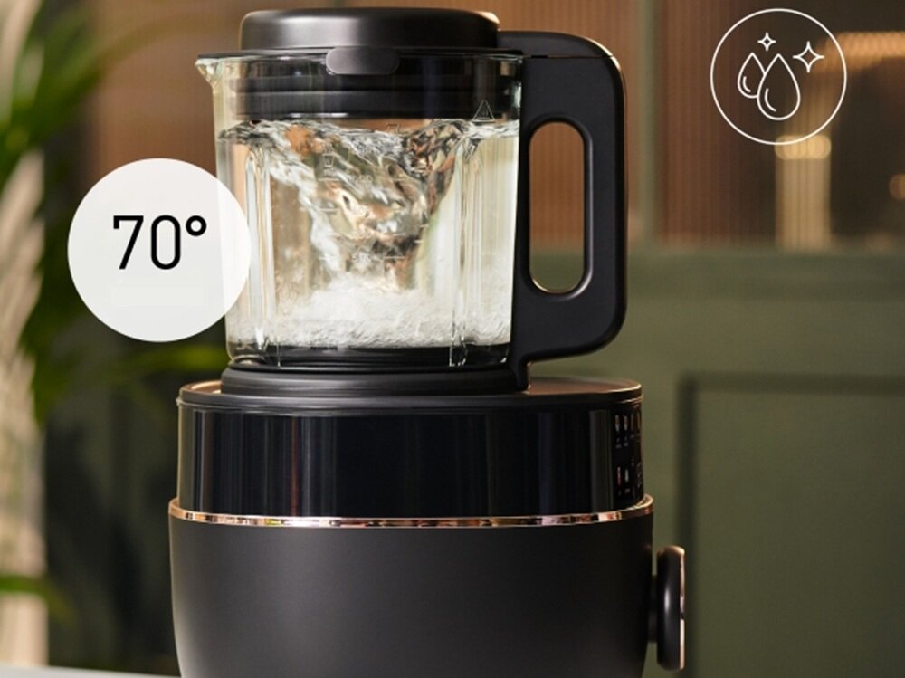 Blender kielichowy PANASONIC MX-HG4401KXE z funkcją gotowania automatyczne czyszczenie, podgrzewanie wody, nieprzywierająca ceramiczna powłoka, oszczędność czasu