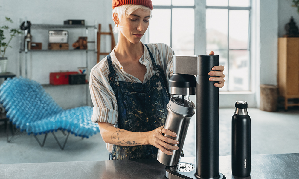 Saturator BRITA Sodatrio Biały mniej plastiku szeroka kompatybilność