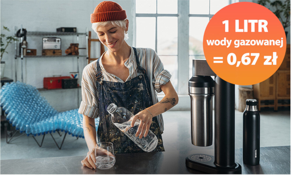 Saturator BRITA Sodatrio Biały sposób działania bez prądu