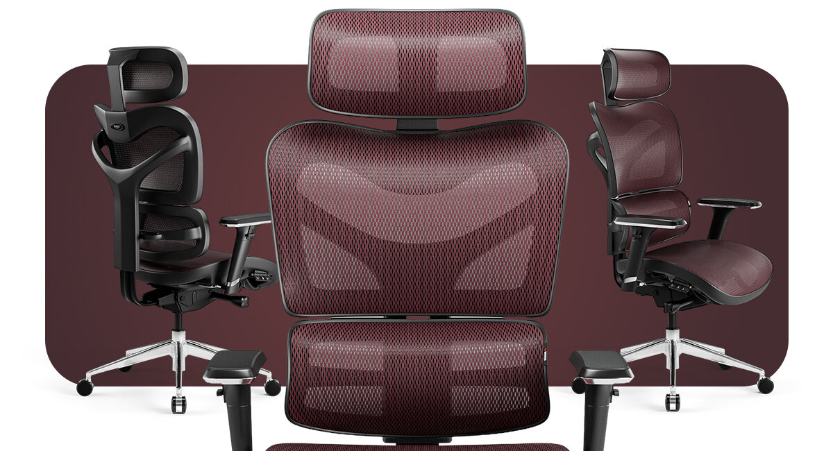 Fotel DIABLO CHAIRS V-Commander klasy premium Trwałe elementy z tworzywa sztucznego błyszczące detale aluminiowe Diablo Chairs Niebieska siatka V-Mesh - zlbizenie na oparcie fotela