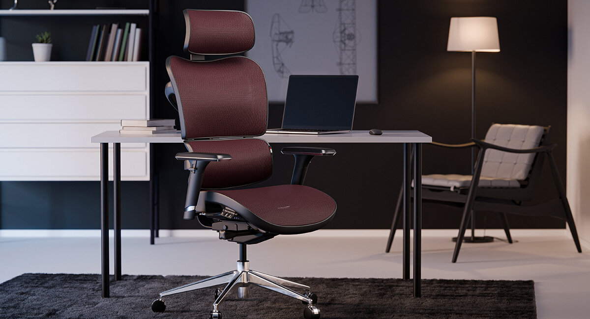 Fotel DIABLO CHAIRS V-Commander licznych możliwościach regulacji podnośnikowi z mechanizmem Air Damper™ System regulacja wysunięcia siedziska Przesunięcie oparcia góra-dół BACKREST+ regulacja zagłówka System Tilttech™ Gear aktywny mechanizm System Tilttech™ Swing - fotel przy biurku