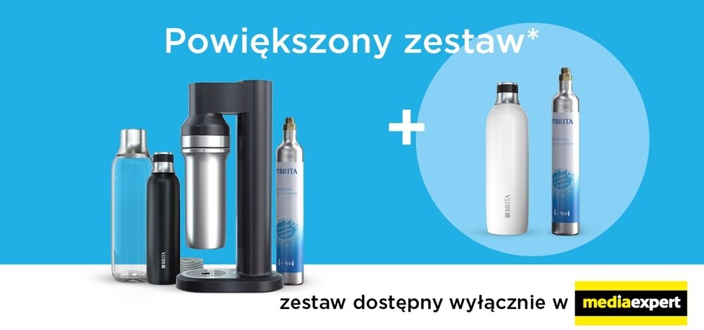 Saturator BRITA SodaTrio Czarny zestaw powiększony BRITA