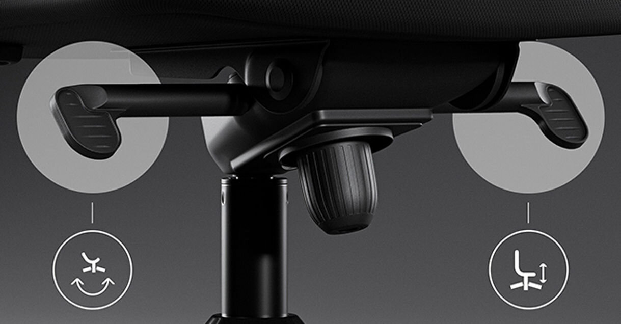 Fotel DIABLO CHAIRS V-Light Czarny pięcioramienna podstawa siłownik klasy 4 maksymalny udźwig 110 kg kółka powleczone dodatkową warstwą kauczuku