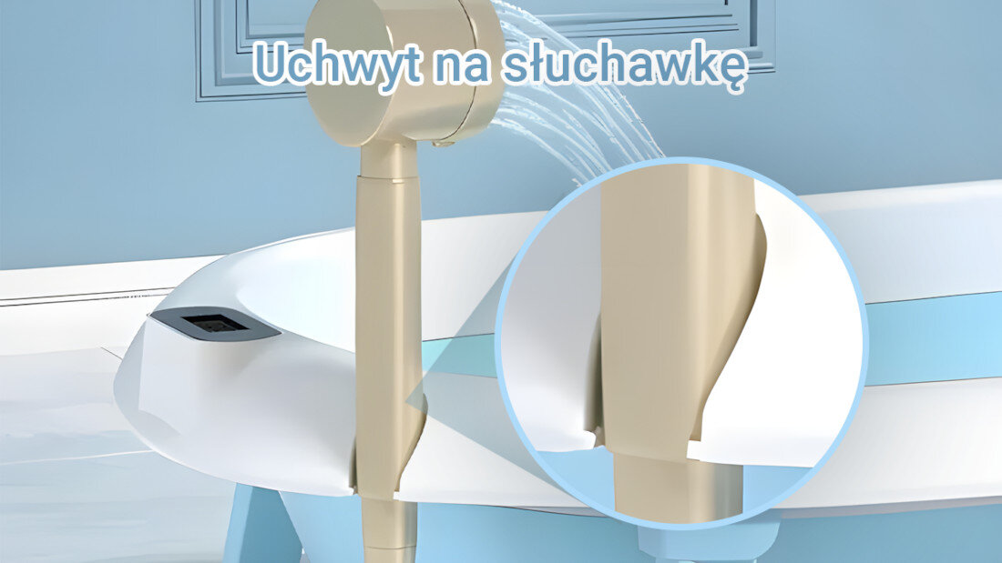 Wanienka EXTRALINK EX.20994 dla dzieci z termometrem LED Niebieska  Łatwa pielęgnacja Gniazdko prysznicowe szybkie podłączenie prysznica ułatwienie Regulowany strumień wody kąpiel 