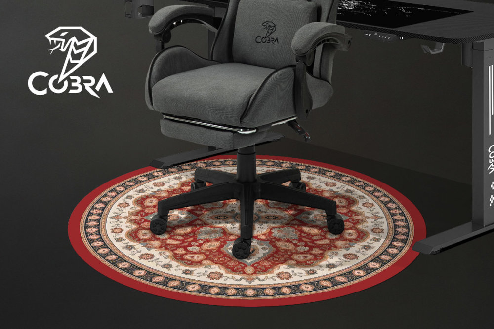 Mata pod fotel gamingowy COBRA 120x120 cm dużą powierzchnię ochronną zabezpieczyć obszar podłogi przed zarysowaniami kółek fotela chroni podłogę