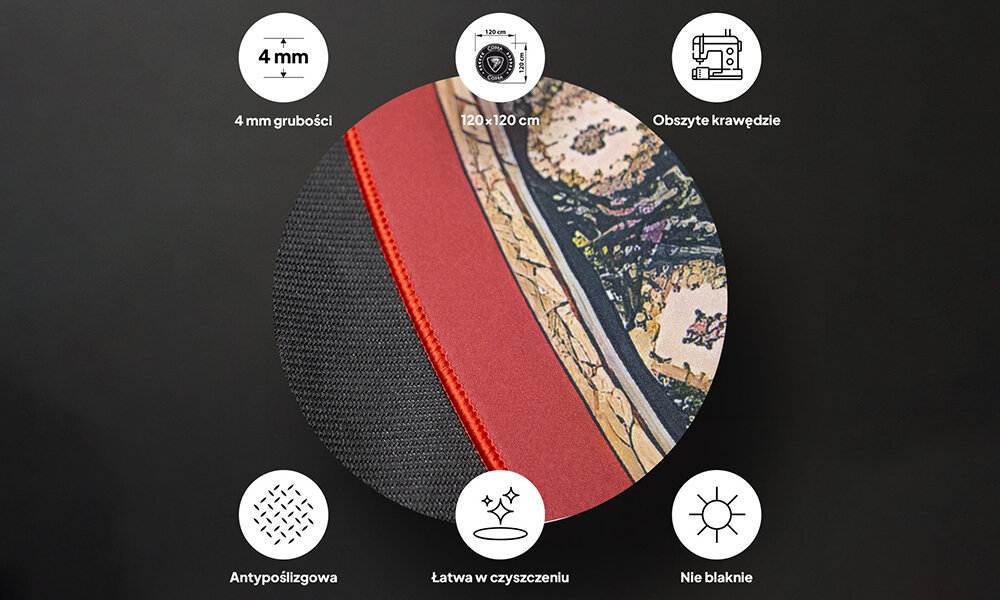 Mata pod fotel gamingowy COBRA poliestru obszyta na krawędziach odporny na promienie słoneczne wilgotną ścierką