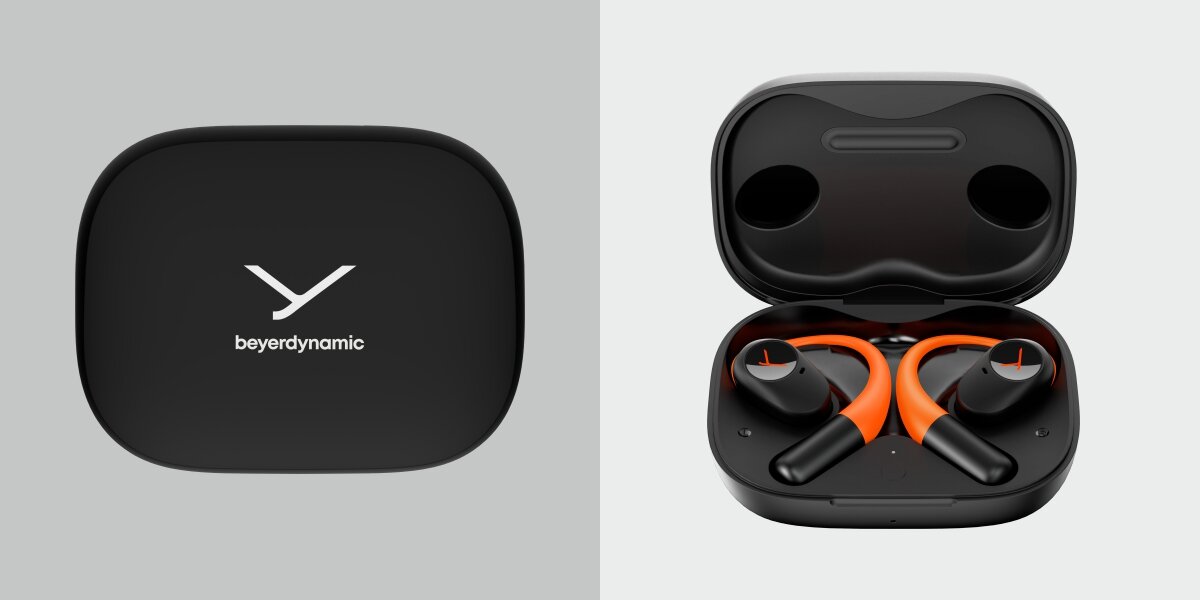 Słuchawki powietrzne BEYERDYNAMIC Amiron 200 - Swoboda i komfort dźwięku, Otwarta konstrukcja, słuchawki z etui ładującym na białym tle