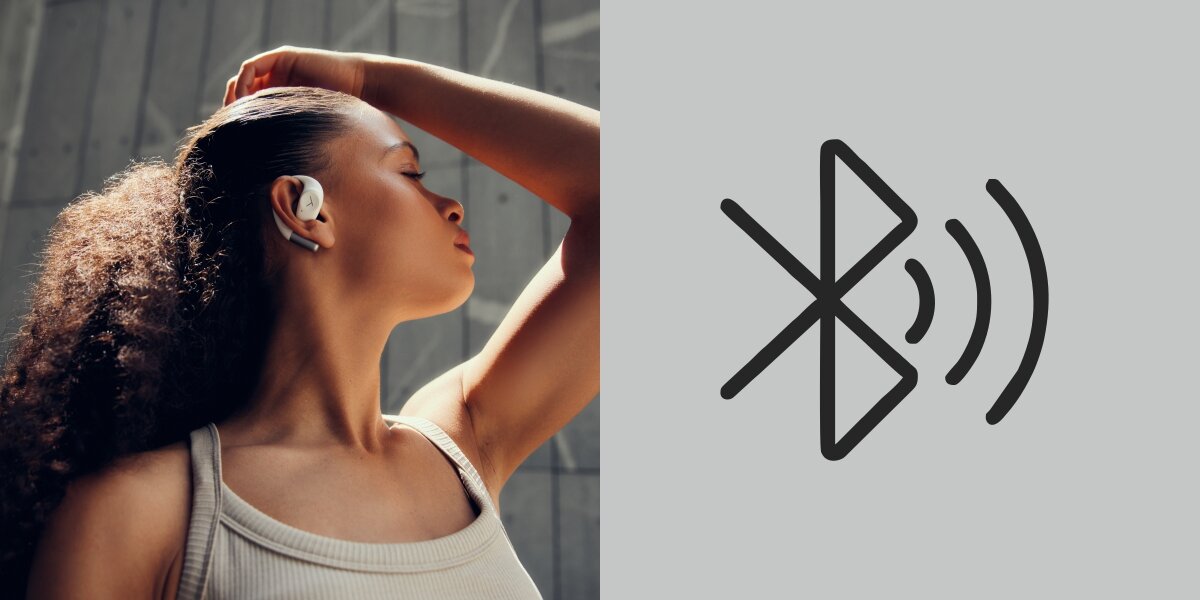 Słuchawki powietrzne BEYERDYNAMIC Amiron 200 - Pełnia brzmienia, dynamiczne przetworniki, aptX Adaptive, AAC, SBC, Bluetooth 5.3, osoba z założonymi słuchawkami powietrznymi