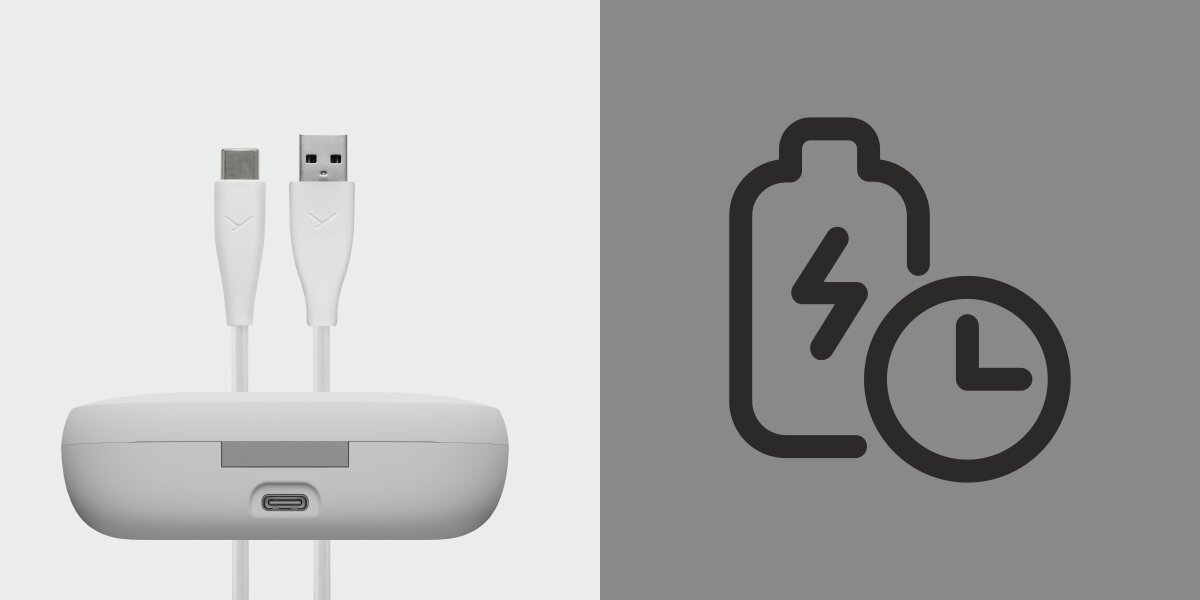 Słuchawki powietrzne BEYERDYNAMIC Amiron 200 - Długotrwała wydajność, bateria o czasie pracy do 36 godzin, IP54, ładowanie USB-C, bezprzewodowe Qi, etui ładujące z kablem na białym tle