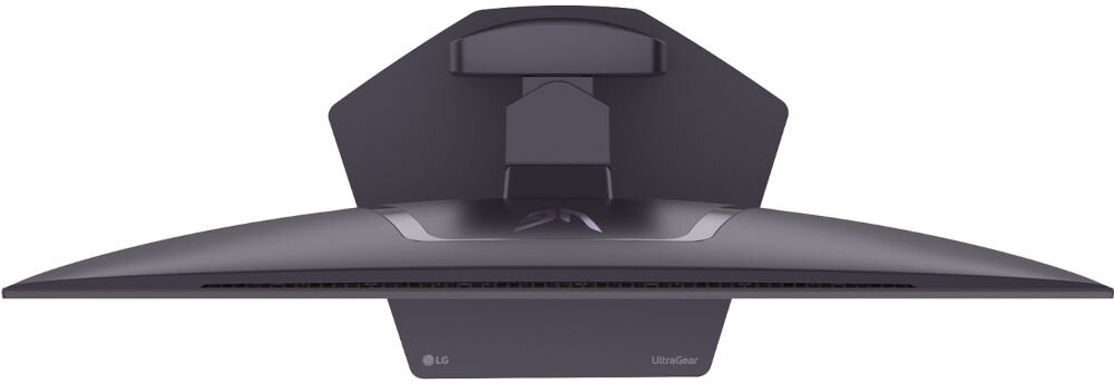 Monitor LG UltraGear 32GX850A-B 32 cale 3840x2160px 165Hz 0.03 ms [GTG]  prezentacja monitora od góry białe tło bezramkowa konstrukcja regulacja pochylenia, obrotu, wysokości, pivot, ergonomia, komfort pracy