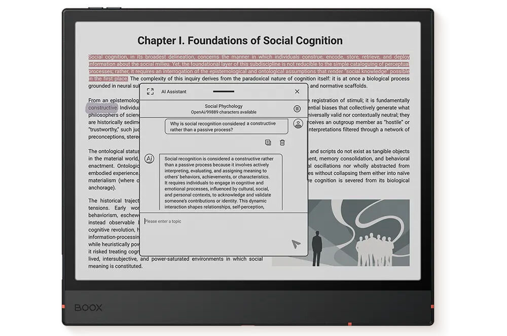 Czytnik e-booków ONYX BOOX Note Air 5 C 10.3 cala, Podświetlany ekran, Wi-Fi Szary prezentacja czytnika z włączonym plikiem na białym tle 
			26 formatów plików centrum pracy instalacja aplikacji z Google Play