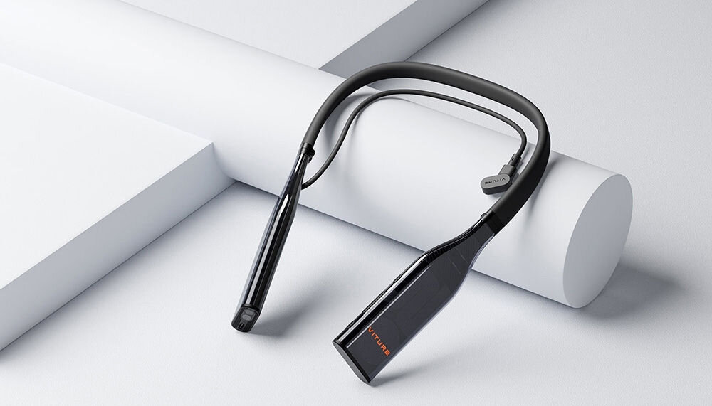 Opaska na szyję VITURE Pro 256GB Czarny Czarna opaska Viture oparta o biały element