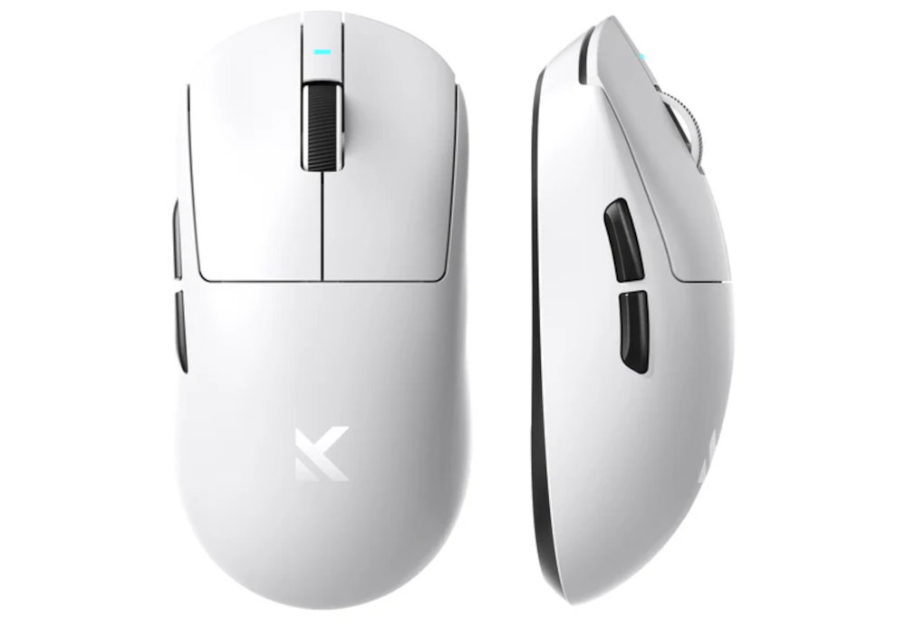 MCHOSE A7 Ultra przełączników Omron żywotności do 70 milionów kliknięć Ślizgacze czystego PTFE - myszka na białym tle