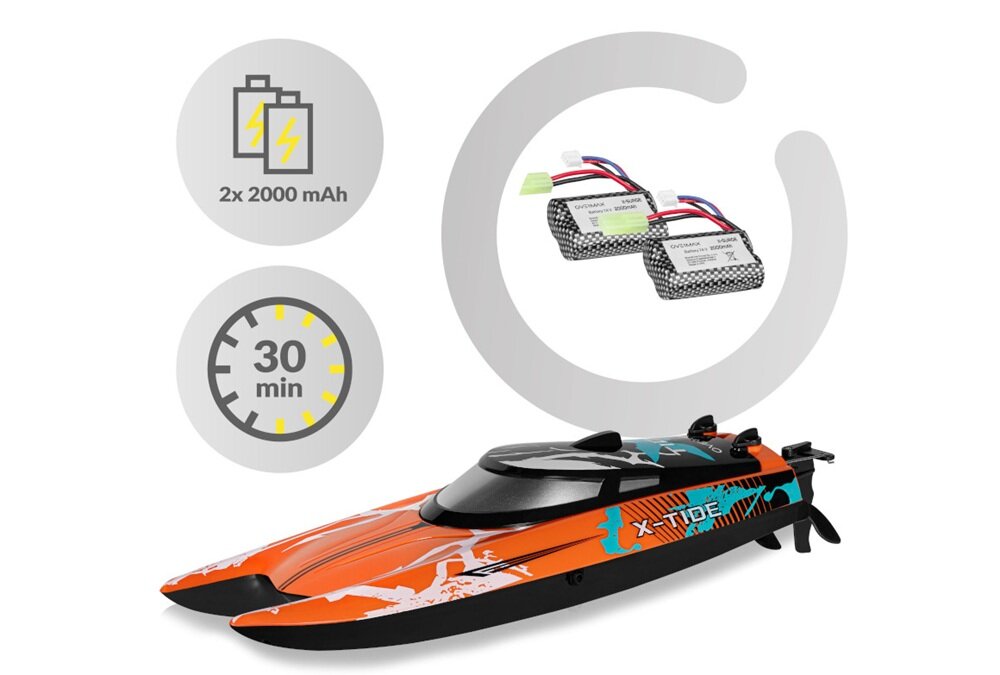 Łódź zdalnie sterowana OVERMAX X-Tide spektakularne akrobacje, adrenalina, dwie baterie, wydajność