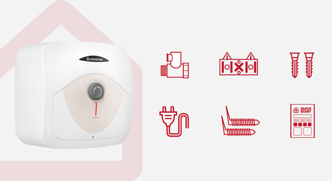 Bojler elektryczny ARISTON Dune RS 10 3100852 10 l zestaw akcesoria komplet wyposazenie