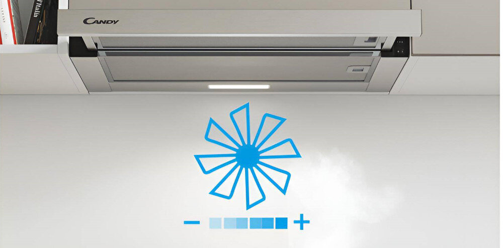 OKAP DO ZABUDOWY CANDY CBT6130 3X sterowanie mechaniczne łatwe intuicyjne niski bieg wysoki bieg